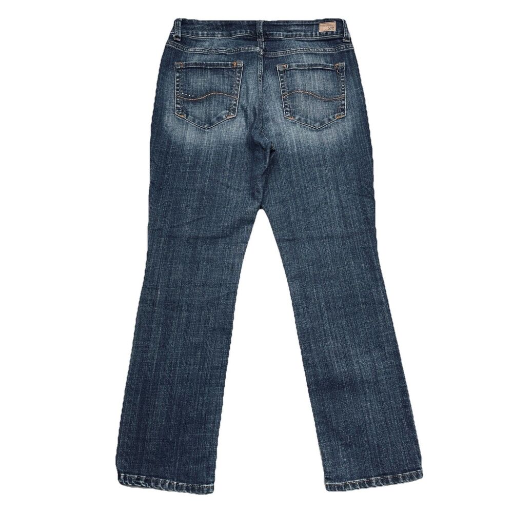 Lee Regular Fit Straight Leg Mid Rise Jeans Petite 10P (31x27) Blue Denim Womens - Picture 3 of 7